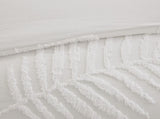 3 Piece Tufted Cotton Chenille Palm Comforter Set Off-White Full/Queen B03597112