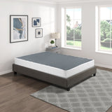Full Mattress Foundation 1pc Black Metal Frame with Textured Fabric Cover B011P197731