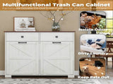 Farmhouse Double Tilt Out Trash Cabinet for 20 Gallon Trash Cans, Free Standing Recycling Cabinet W2557P237960