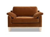 Pasadena 36" Wide Modern Farmhouse Accent Arm Chair, Burnt Orange Performance Velvet B2719P385739