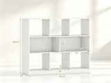 8-Cube Storage Bookcase, 3-Tier Modern Freestanding Bookshelf with 6 Open & 2 Closed Compartments, 53403290