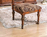Traditional Fancy Set of 2pcs Side Chairs Brown Cherry Solid wood Intricate Carved Details Floral B011113348