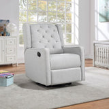 Milah Gliding Swivel Recliner Tufted Brushed Tweed Fabric B02263782