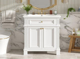 24'' Vintage Elegance Bathroom Cabinet Soft Closing Doors and Adjustable Shelf, Bathroom Vanity N710P446530K