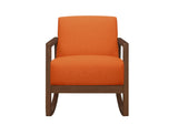 ZNTS 1pc Rocker Accent Chair Modern Living Room Plush Cushion Orange Soft Upholstery Hardwood Frame B011126014