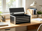 8.6-inch Portable Metal Tool Box, 3 Drawers with EVA Liners, Ball Bearing Opening, Powder Coated 63296286