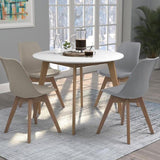 Grey and Natural Oak Padded Side Chairs B062P145597