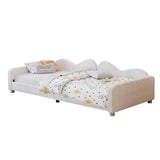 Twin size Upholstered Daybed, Sherpa Fabric Sofabed with Cloud-Shaped Backrest, No Box-spring N733P234602K