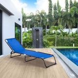 Folding Chaise Lounge Pool Chair, Patio Sun Tanning Chair, Outdoor Lounge Chair with 4-Position W2225141408