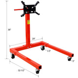 Engine Stand, 1500 LBS Motor Stand with 4 Wheels, 360 Degree Rotating Head & 4 Adjustable Arms,Metal 76822987