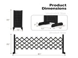 Set of 2 Retractable Cedar Wood Fences Flat-Bottom Style Black 64850953