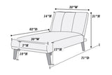 Blue Grey Polyfiber 1pc Adjustable Chaise Bed Living Room Solid wood Legs Plush Couch HS00F8516-ID-AHD