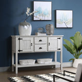 48'' Solid Wood Sideboard Console Table with 2 Drawers and Cabinets and Bottom Shelf, Retro Style W120270249