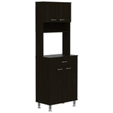 Della 60 Kitchen Pantry with Countertop, Closed & Open Storage -Black B20091840