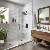 Shower Faucet With Storage Rack 8-inch Rain Shower Head Shower decoration kit with single spray T3177P269146