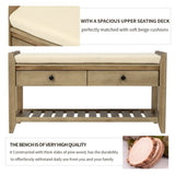 Shoe Rack with Cushioned Seat and Drawers, Multipurpose Entryway Storage Bench 51016143