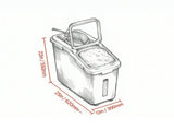11.4 Gallon / 50L Airtight Storage Bin with Wheels & Scoop, Large Capacity Container for Rice, 73780924