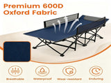 Navy No-Assembly Portable Toddler Camping Bed, Elevated Foldable Kids Sleepover Cot with Anti-Roll 43356636