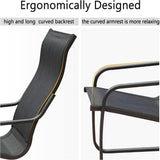 Outdoor Patio Bistro Set of 2, C Spring Motion Chair, All-Weather Conversation Armchair with Ottoman W1859113279