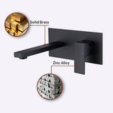 Wall Mount Faucet for Bathroom Sink or Bathtub, Single Handle 2 Holes Brass Rough-in Valve Included, T3177P269153