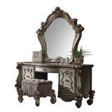 Light Purple and Antique Platinum Vanity Stool with Nailhead Trim B062P209001