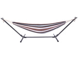 Professional Black & Silver Flowers Hammock Stand with Polyester Coffee Stripe Hammock 81064870