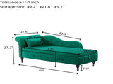 Aijia 60" Velvet Multifunctional Storage Chaise Lounge Buttons Tufted Nailhead Trimmed Solid Wood W1117P284896