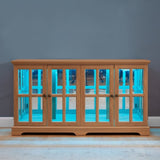 LED Curio Display Cabinet Antique Display Cabinet with Glass Doors Adjustable Shelves for W2275P231689