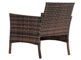 2pcs Arm Chairs 1pc Love Seat & Tempered Glass Coffee Table Rattan Sofa Set Brown Gradient 57903633