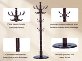 Freestanding Wooden Coat Rack, Vintage Natural Birch Wood Coat Tree with Hooks, Sturdy Hall Tree for 82778419