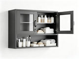 Steel 31.50" 31.50" 11.81" wall cabinet , steel display case, black 60792824