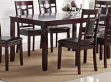 ZNTS Modern Contemporary 7pc Set Espresso Finish Unique Eyelet Back 6x Side Chairs Cushion Seats B011119001