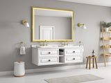 72 x 48 Inch LED Bathroom Mirror with Aluminum Frame, Wall Mounted Vanity Mirror, Anti-Fog, Memory, W2287P283317
