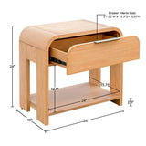 Modern One Drawer Waterfall Nightstand B035P203223