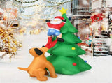 79" Inflatable Christmas Tree - Santa & Puppy Design, Built-in LEDs, Waterproof Polyester, Quick 17436753