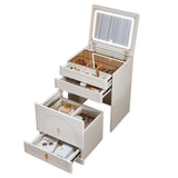 3-in-1 dressing table with flip mirror and light, small dressing table set with visible glass 52844477