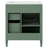 ZNTS 30'' Bathroom Vanity with Top Sink, Modern Bathroom Storage Cabinet with 2 Drawers and a Tip-out 61093027