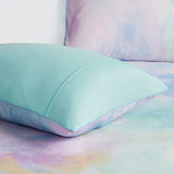 King/Cal King Watercolor Tie Dye Printed Comforter Set with Throw Pillow B035129809
