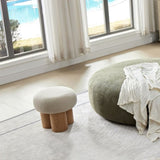 W8017-1 Mushroom stool, grieg plush cushion, wooden barrel PVC pipe, walnut finish W2085129982