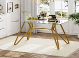 47.3-inch rectangular glass dining suitable for 1-6 people, modern style home kitchen dining W1162P306711