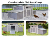 Large Wooden Chicken Coop Outdoor Hen House Poultry Cage for Outdoor with 2 Sides Nesting Boxes W2326P486267
