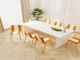 Summer - 4-Pack Modern Striped Color Block Chairs Indoor/Outdoor PP Plastic Seat & Sturdy Metal W3450P322866