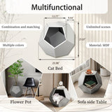 ZNTS 25.98"Modern Pet Furniture Cat Carrier Side Table, Sofa Side Table, Planter MDF Multifunctional W757P164917