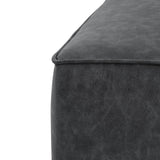 Square PU Leather Ottoman,Black N757P180768B