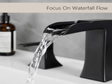 Bathroom Faucets for Sink 3 Hole Black 8 inch Widespread Bathroom Sink Faucet with Pop Up Drain W1932P181996