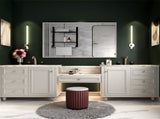 40x30inch Glossy White Rectangular-Mounted Beveled Bathroom Mirror,Square Angle Metal Frame W2091128136