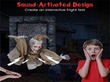 18"x12.5" Sound-Activated Halloween Zombie Prisoner Decor - Glowing Red Eyes, Creepy Sounds & 38442131