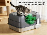 Galaxy stainless steel beige cat litter box, sturdy and durable, easy clean, odorless, non stick 42312819