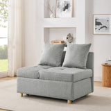 Convertible Sleeper Sofa Chair Adjustable Backrest Recliner with Pullout Sofa Bed with Wheels, W1413P227515