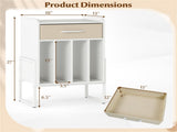 Multi-Purpose Record Player Stand with Drawer and Record Holder-White 79431499